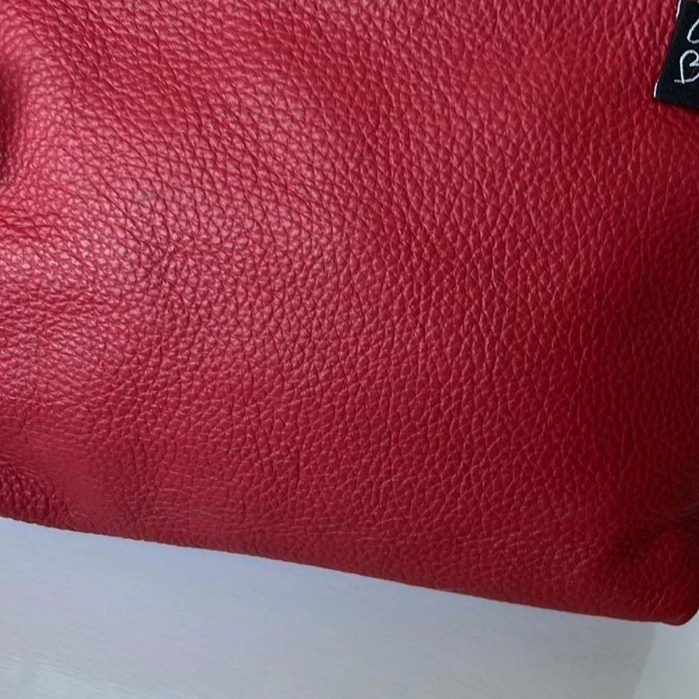 Coco Barclay Red Pebbled Leather Pouch